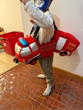 Plush Fire Truck Kids Carry Toy - Red